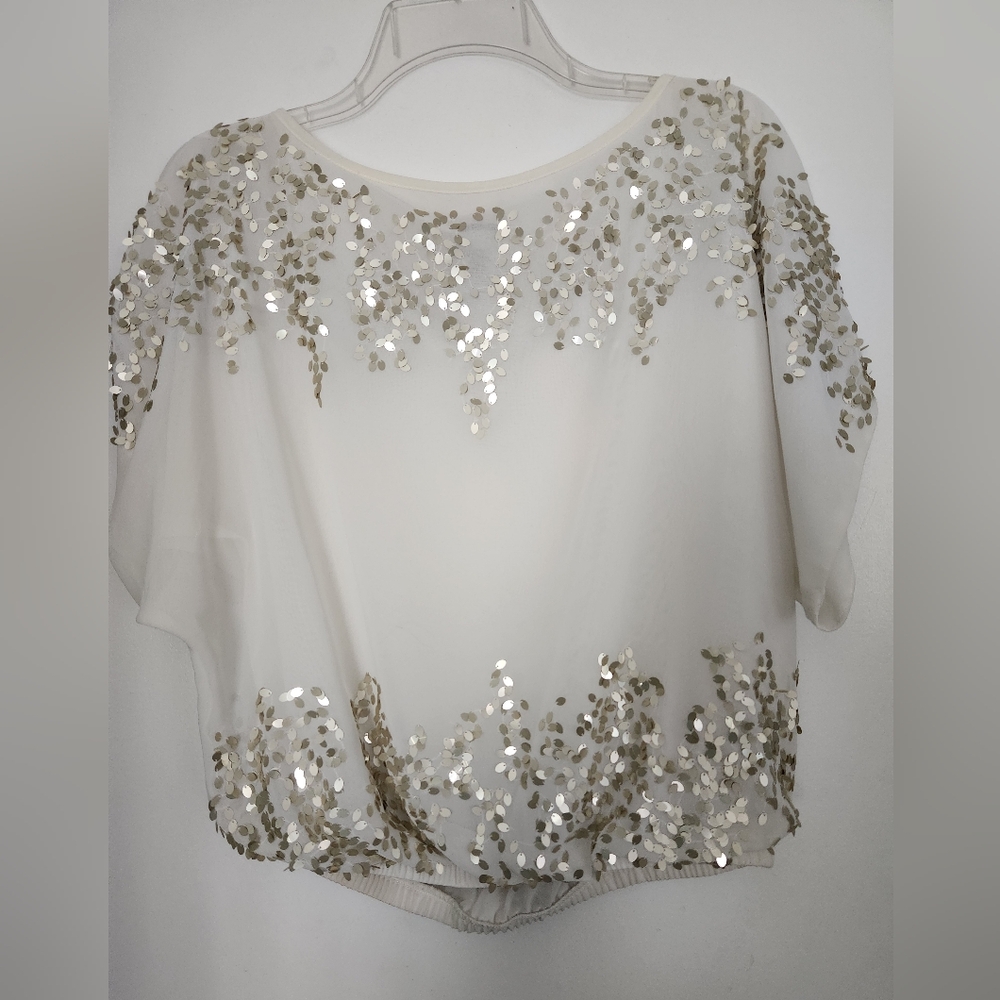 Cache Top Size Xsmall Sequins White - Picture 3 of 8